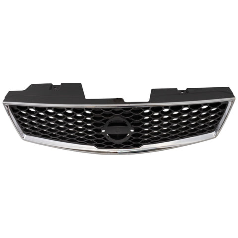 Grille For 2009-2012 Nissan Sentra Chrome Shell w/ Gray