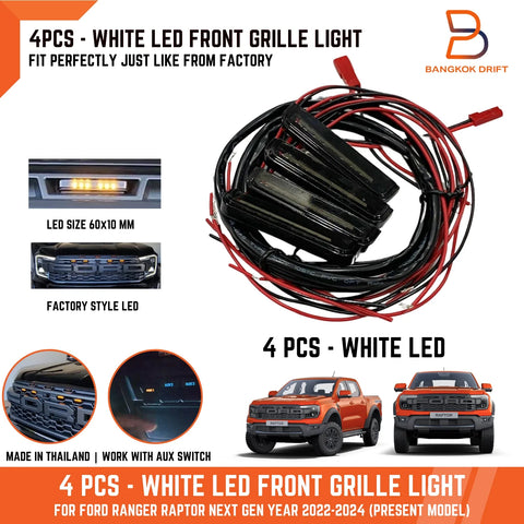 Ford Ranger Raptor 4PCS White LED Front Grille Lights (2022-2025)