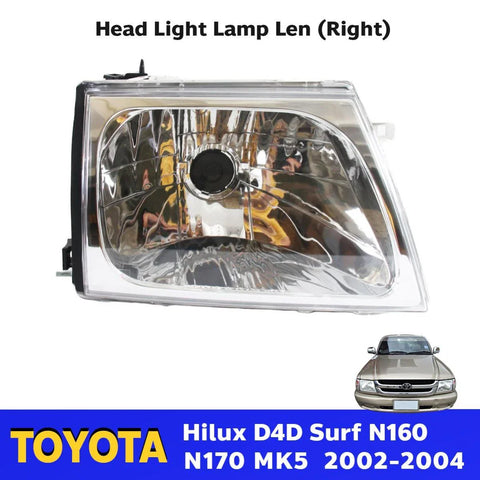 Headlamp Light Lens Right Fits Toyota Hilux D4D Surf N160 MK5 KDN 2002-04 D06