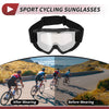 Motorcycle Riding Silver Tone Lens Black Frame TPU Goggles