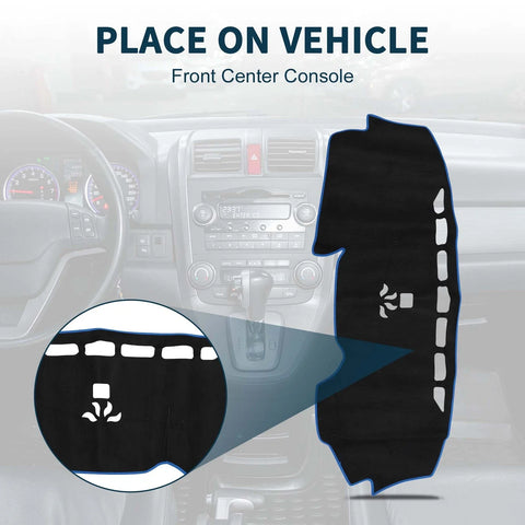 Honda CR-V 2017-2022 Sun Protector Pad Black Blue Dashboard Cover Mat
