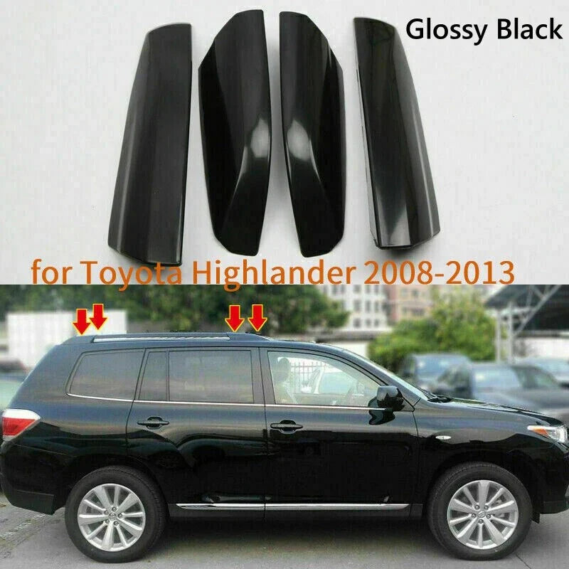 Toyota Highlander XU40 Glossy Black Roof Rack End Cover Cap (2008–2013)