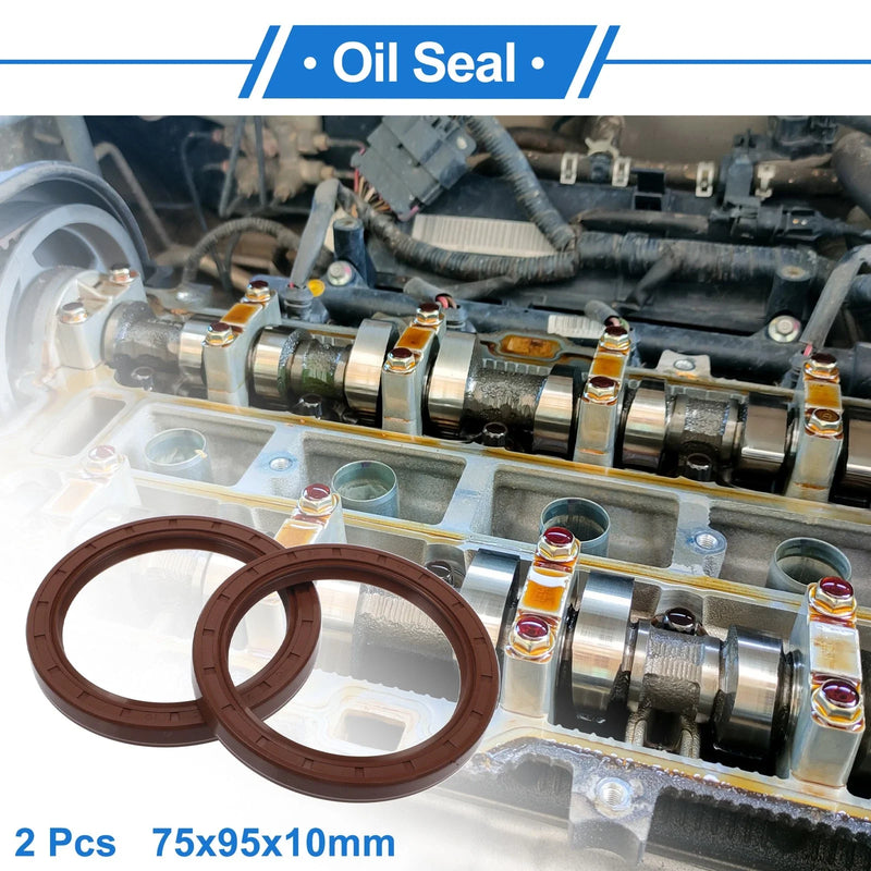 Oil Seal 75x95x10mm Brown 2 x Seal Ring Rotary Shaft Seal