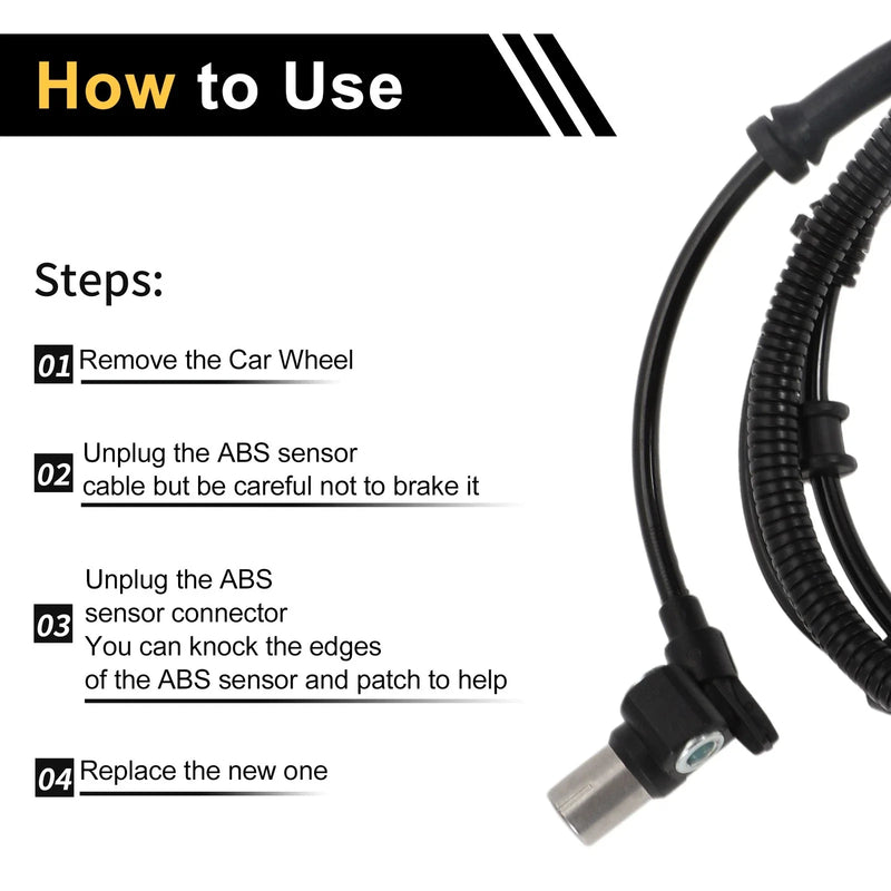 Jeep TJ Front Left Right ABS Wheel Speed Sensor (1997-2006)