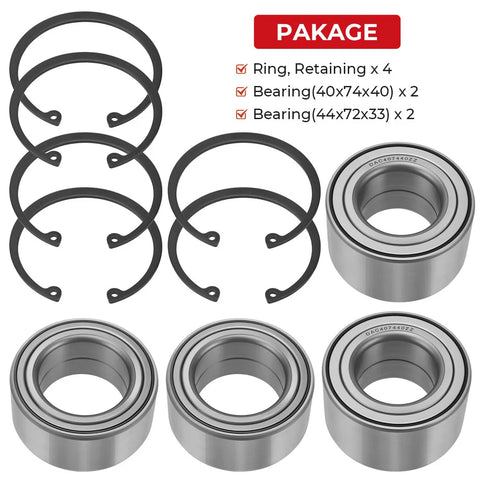 Polaris Ranger 900 XP Crew 4 Front & Rear Wheel Bearings (2013–2019)