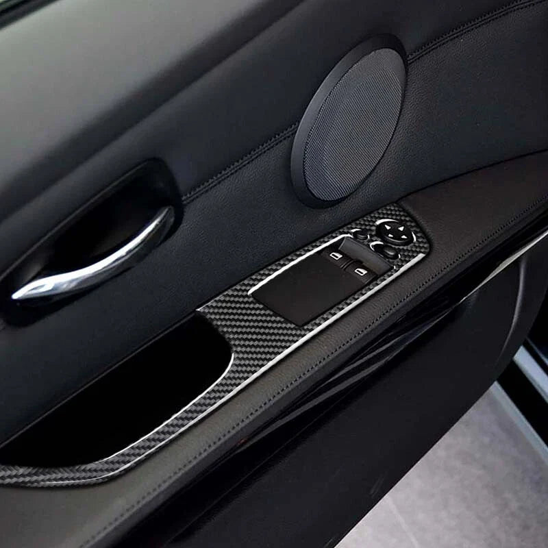 BMW 3 Series E92 Coupe Carbon Fiber Interior Window Switch Cover Trim fit