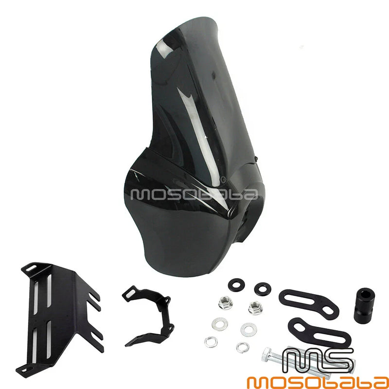 Harley Softail Low Rider Headlight Fairing + 15" Windshield Black (2020-2023)