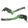 KAWASAKI ZX 14R (2006-2015) Green / Black 2 x Foldable Brake Clutch Levers