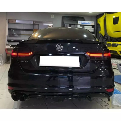 VW Jetta Mk6 Gloss Black Rear Bumper Trunk Diffuser (2014-2018)