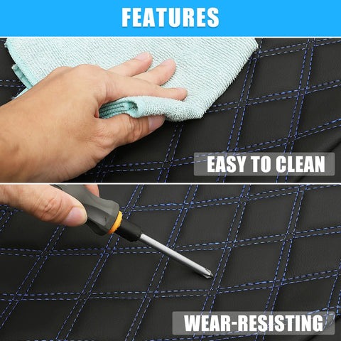 Dodge Ram Rear Car Seat Protectors Pad Black Blue 3 Pcs Seat Covers