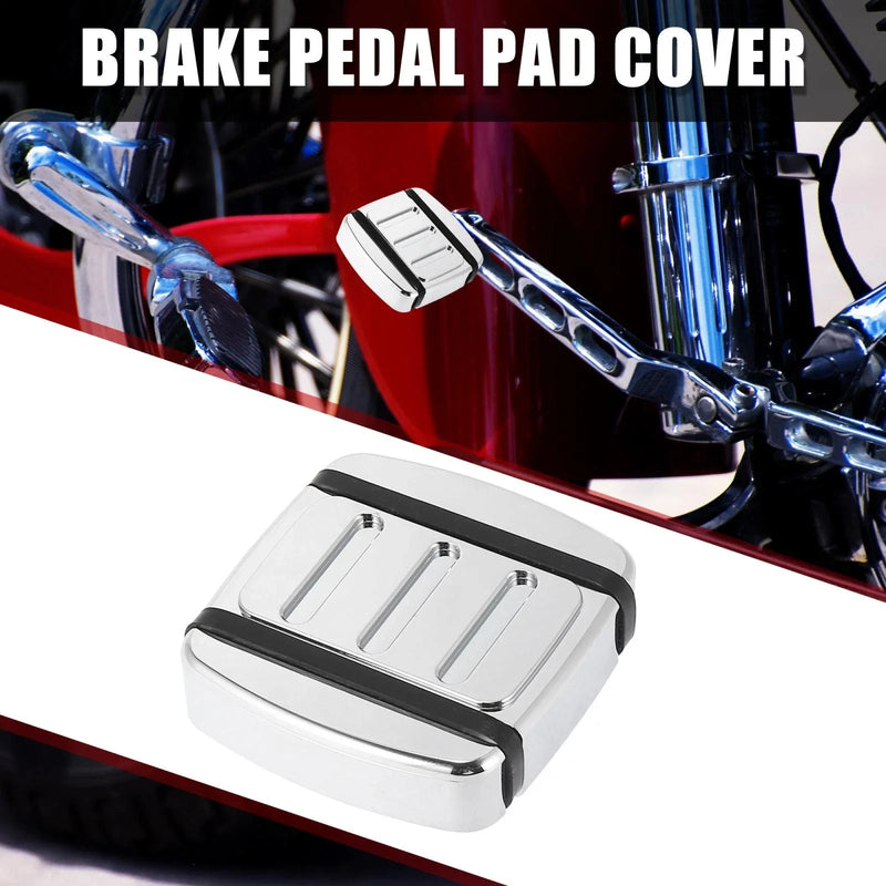 Harley Davidson Dyna Street 500 750 Large Brake Pedal Pad Cover Silver Tone