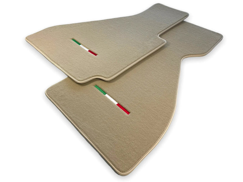 Ferrari 328 GTB (1985-1989) - Tailored Carpets with Emblem Beige Floor Mats