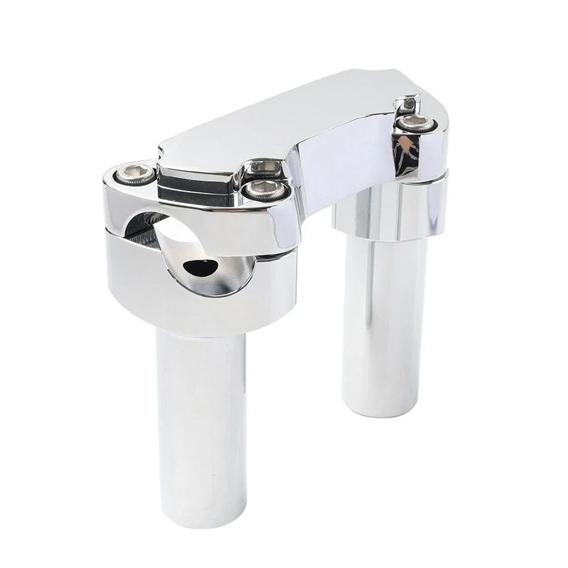 Harley Fat Boy, Low Rider, Softail Chrome 4" Risers 1" Handlebar Clamp