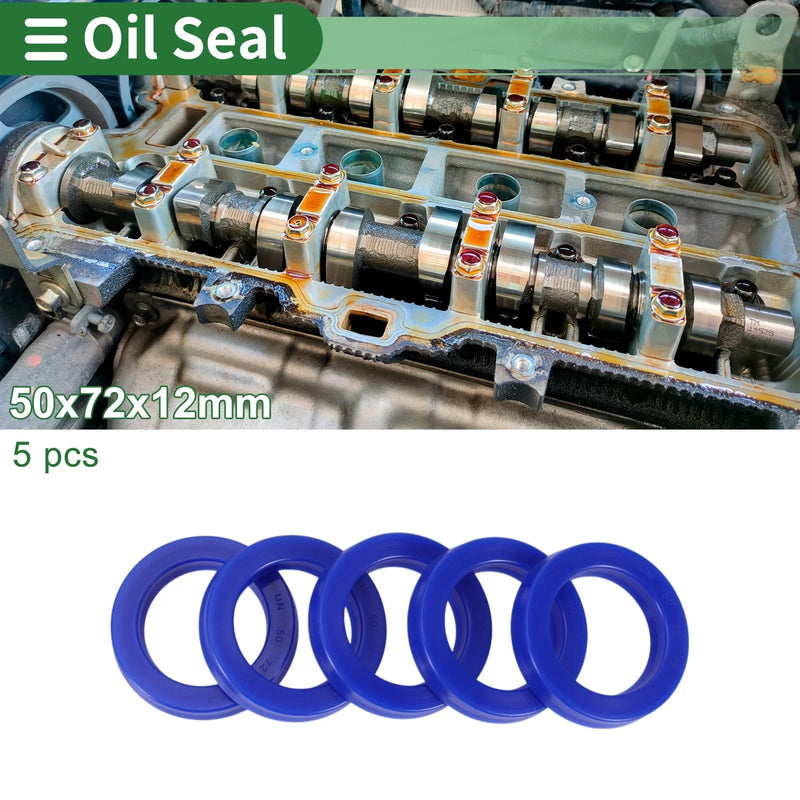 Oil Seal 50x72x12mm Rotary Shaft Seal TPU Blue 5 Pcs