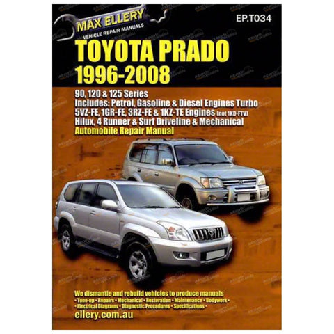 Toyota Prado Diesel Workshop Manual 90-120-125 Series (1996–2008)