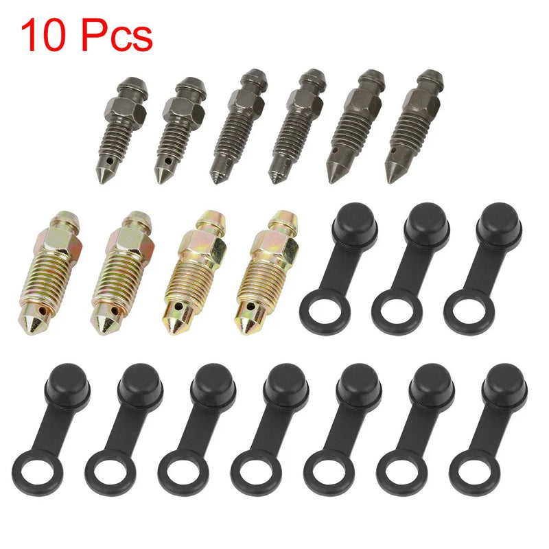 Motorcycle 10Pcs M6X1/M7X1/M8X1.25/M10x1/M10x1.25 Bleeder Screw Cap