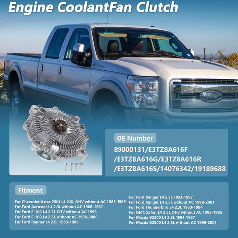 Chevrolet Astro Engine Cooling Fan Clutch 2.5L OHV