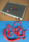 Nissan Silvia S14 S15 200SX Aluminum Radiator + Red Silicone Hose
