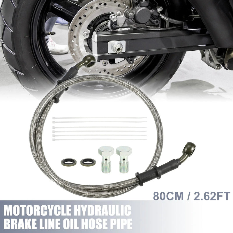 Motorcycle Set 80cm Motorcycle Hydraulic Brake/Clutch Line Hose with Screws
