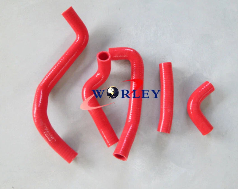 Kawasaki KDX200 KDX220 Aluminum Radiator + Red Silicone Hose (1995-2006)