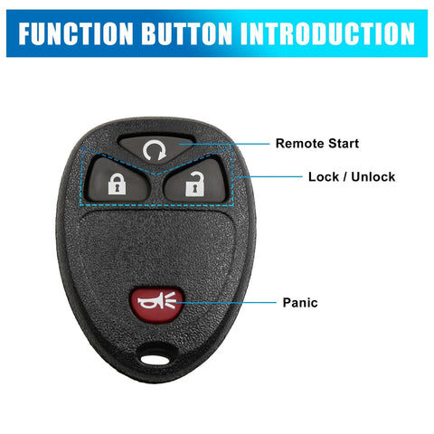 Chevrolet HHR 4-Key Button Key Fob Shell Case (2006-2011)