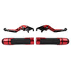 BMW S1000R S1000RR Red Extendable Brake Clutch Lever Grip Set (2010-2023)