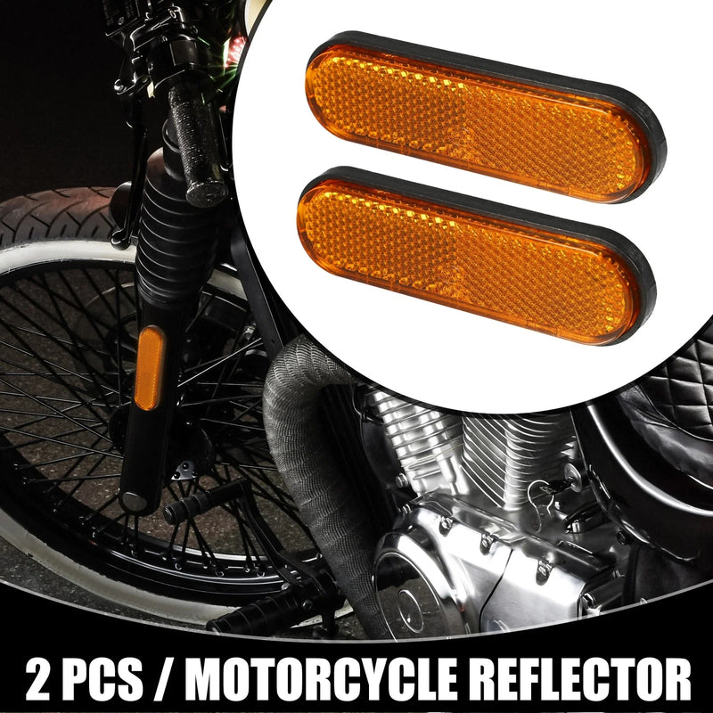 2 x Universal Reflector Oval Motorcycle Safety Reflector Orange
