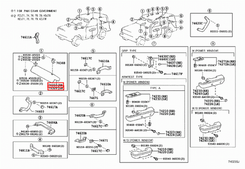 Toyota LandCruiser 75 Series HZJ FZJ FJ RH & LH Sun Visor