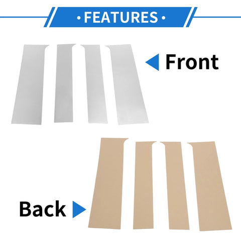 Chevy Colorado (2015-2020) Silver Tone 4 Pcs Door Pillar Window Trim