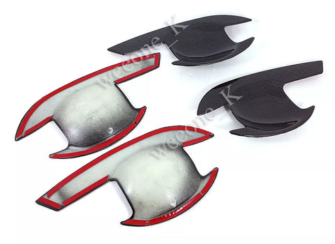 Mitsubishi Triton L200 Carbon Door Handle Bowl Inserts Covers (2006-2014)