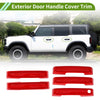 Ford Bronco Red ABS Exterior Door Handle Cover Trim (2021-2025)