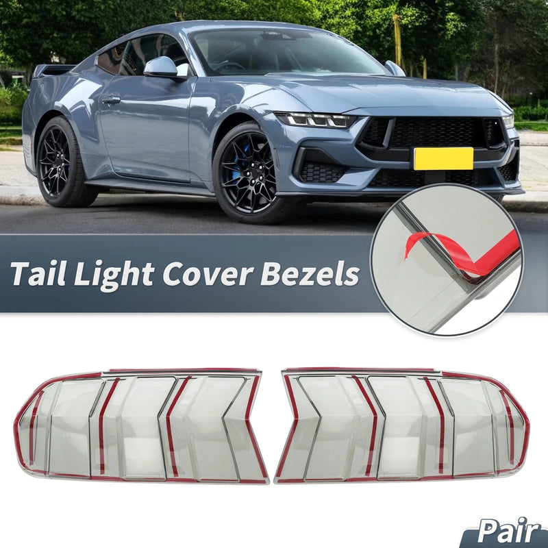 Ford Mustang (2024-2025) Smoked Black Tail Light Protector Trim Covers