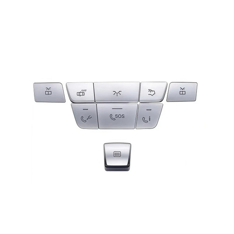 Mercedes Models 9pcs Silver Roof Reading Lamp Button Patch