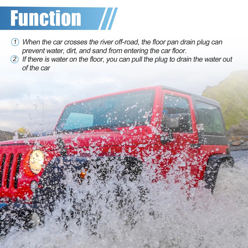 Jeep Wrangler JK JL 2014-2023 Rubber Oval 4 x Plugs Floor Pan Drain Plugs