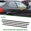 Honda Civic (1996-2000) Black 4 x Weatherstrip Window Seal