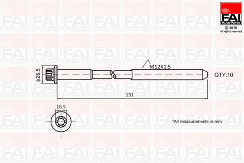 Nissan Navara NP300 CYLINDER HEAD BOLT SET