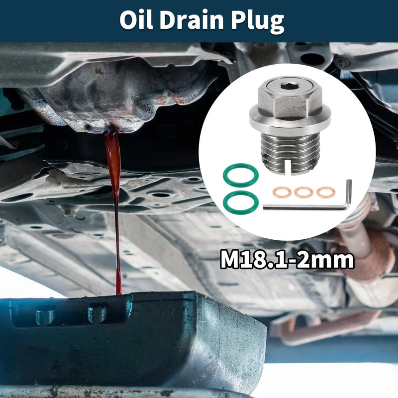 Car & Motorcycle – Silver Tone 1 Set Copper Oil Drain Plug with Gasket