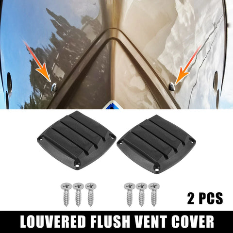 Boat Marine 2 x Air Exhaust Ventilator Louvered Grille Cover Black