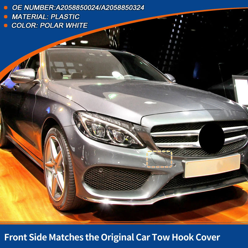 Mercedes-Benz C43 (2017-2020) Polar White Front Bumper Tow Hook Cover