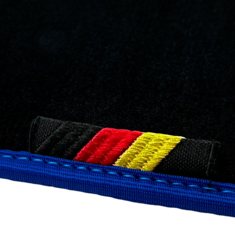 BMW 7 Series E32 (1986-1994) with Blue Trim AutoWin Black Floor Mats