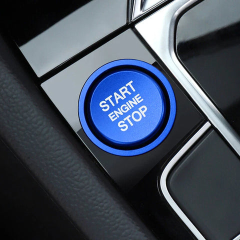 Passat B8 Blue Aluminum Interior Trim Engine Start Push Button Cover Fit