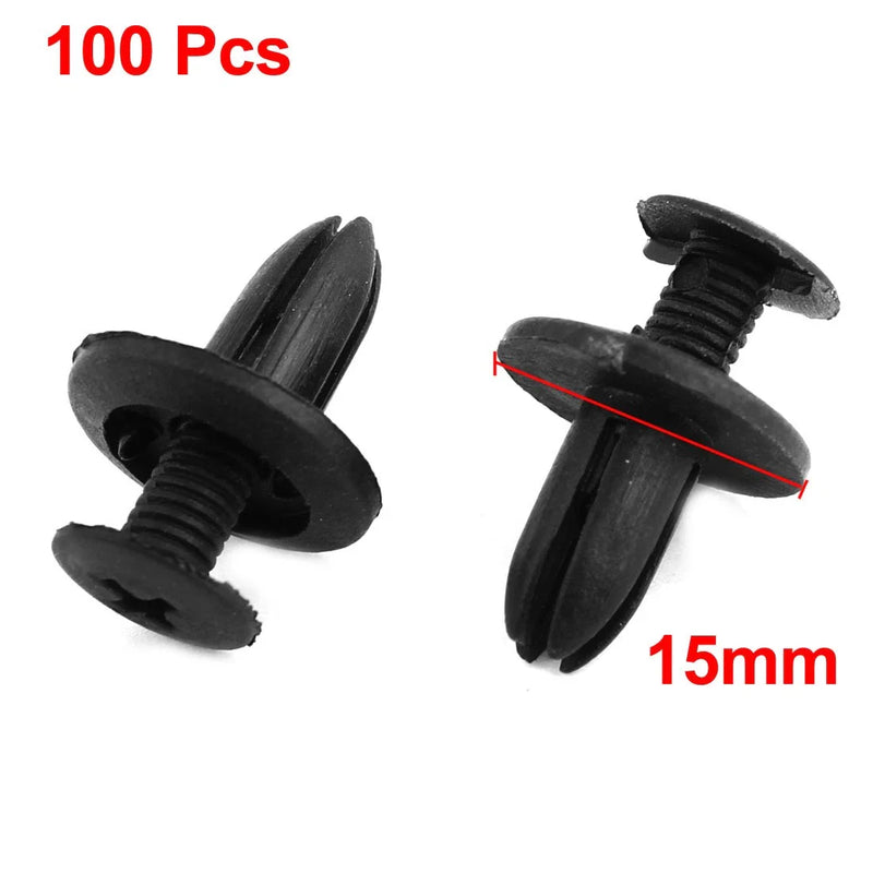 Honda 100 Pcs Black Plastic Bumper Fender Rivets Clips 6mm
