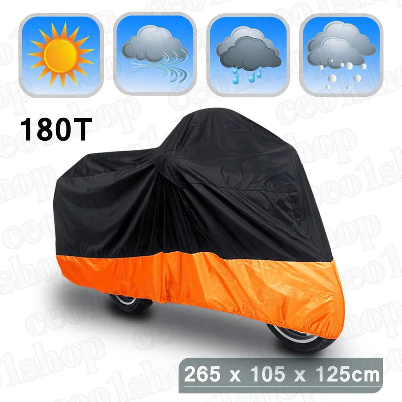 Yamaha V-Star XVS 650 1100 Custom Silverado Black+Orange Motorcycle Cover