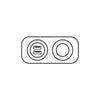 Power Socket Dual USB-A & Cig Lighter Ports Flush Mount Black Relaxn 12/24V