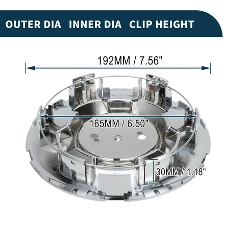 Chevrolet Silver Tone Plastic 1Pc Wheel Center Cap 192mm