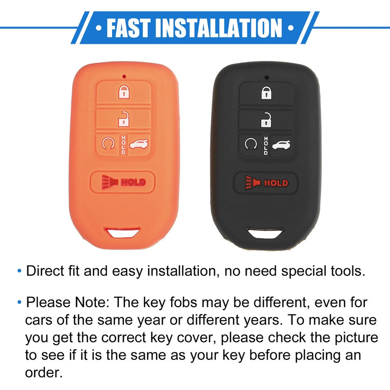Honda Accord (2016-2021) - Black Orange 2 x Smart Remote Key Shell