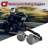 Universal 1 Pc Motorcycle Goggles Black Lens Silver Tone Frame Glass ABS