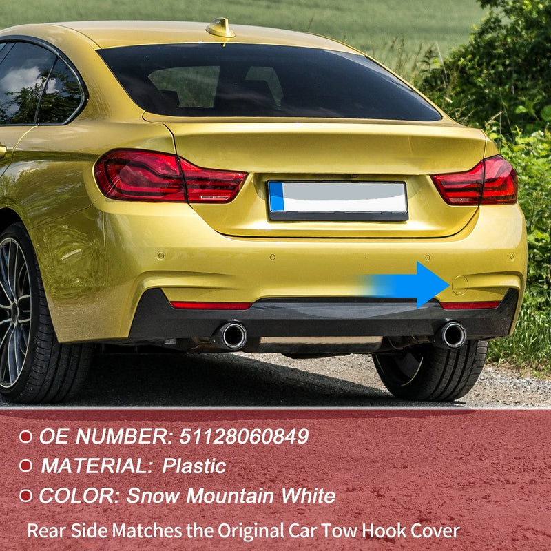 BMW 428i (2014-2016) White Rear Bumper Tow Hook Cover