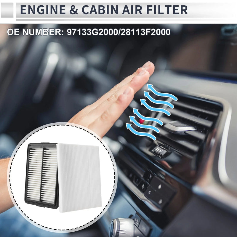 Hyundai Elantra Engine Cabin Air Filter Combo Set (2017-2020)