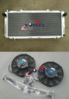 Toyota MR2 SW20 Aluminum Radiator + Fans + Black Hose Kit (1990-1997)